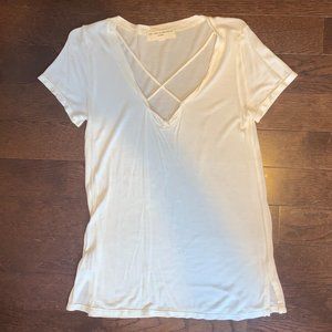 Urban Outfitters White Criss-Cross Shirt